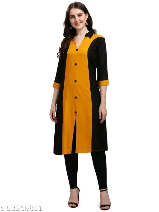 A Line Black Common Color Kurti 